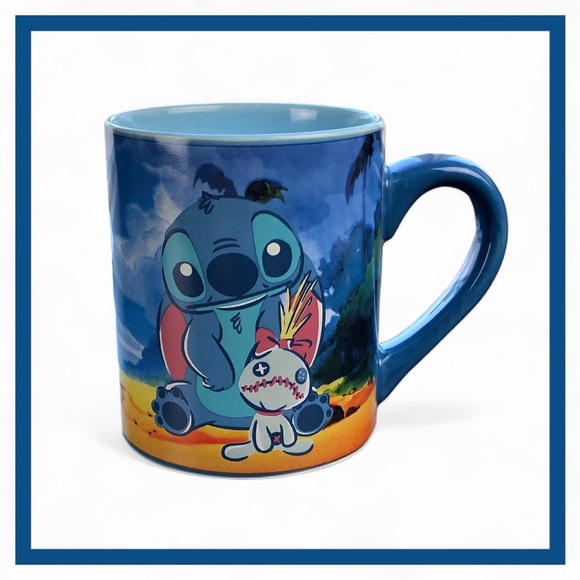 Disney Other - Disney Lilo and Stitch: "Ohana Means Family" Double Sided Blue Ceramic Mug